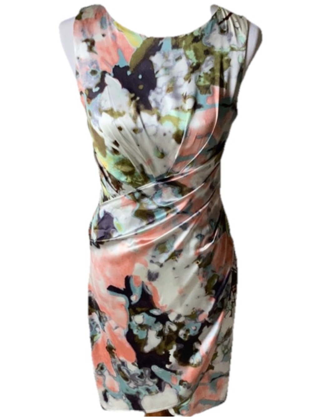 Elegant Multicolor Silk Sleeveless Kentucky Derby Dress from Suzi Chin